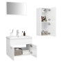 Glossy white engineered wood bathroom furniture set by vidaXL, Bathroom furniture - Ref: Foro24-3071006, Price: 92,38 €, Disc...