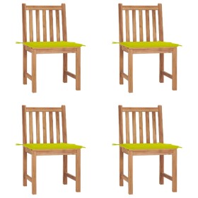 Garden chairs 4 units solid teak wood with cushions by vidaXL, Garden chairs - Ref: Foro24-3073099, Price: 402,45 €, Discount: %