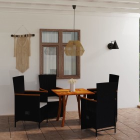 5-piece black garden dining set by vidaXL, Garden sets - Ref: Foro24-3071894, Price: 587,99 €, Discount: %