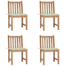 Garden chairs, set of 4, made of solid teak wood with cushions. by vidaXL, Garden chairs - Ref: Foro24-3073100, Price: 420,99...