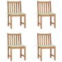 Garden chairs, set of 4, made of solid teak wood with cushions. by vidaXL, Garden chairs - Ref: Foro24-3073100, Price: 415,51...