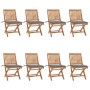 Folding garden chairs 8 pcs solid teak wood with cushions by vidaXL, Garden chairs - Ref: Foro24-3072862, Price: 727,80 €, Di...