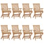 Garden chairs 8 pcs solid teak wood with beige cushions by vidaXL, Garden chairs - Ref: Foro24-3072907, Price: 602,63 €, Disc...