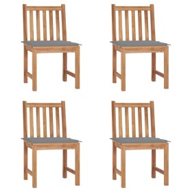 Garden chairs 4 units solid teak wood with cushions by vidaXL, Garden chairs - Ref: Foro24-3073089, Price: 417,12 €, Discount: %