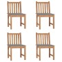 Garden chairs 4 units solid teak wood with cushions by vidaXL, Garden chairs - Ref: Foro24-3073089, Price: 416,65 €, Discount: %