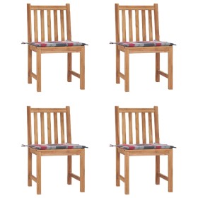 Garden chairs 4 units solid teak wood with cushions by vidaXL, Garden chairs - Ref: Foro24-3073101, Price: 391,99 €, Discount: %