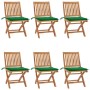 Folding garden chairs 6 pcs solid teak wood with cushions by vidaXL, Garden chairs - Ref: Foro24-3072839, Price: 507,30 €, Di...