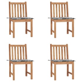 Garden chairs, set of 4, made of solid teak wood with cushions. by vidaXL, Garden chairs - Ref: Foro24-3073102, Price: 390,99...