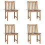 Garden chairs, set of 4, made of solid teak wood with cushions. by vidaXL, Garden chairs - Ref: Foro24-3073102, Price: 411,33...