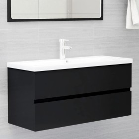 Mueble con lavabo madera de ingeniería negro de vidaXL, Tocadores de baño - Ref: Foro24-3071568, Precio: 281,53 €, Descuento: %