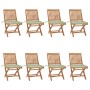 Folding garden chairs 8 pcs solid teak wood with cushions by vidaXL, Garden chairs - Ref: Foro24-3072873, Price: 670,07 €, Di...