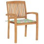 Stackable garden chairs 6 pcs teak wood with cushions by vidaXL, Garden chairs - Ref: Foro24-3073237, Price: 717,94 €, Discou...