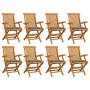 Garden chairs 8 pcs solid teak wood with gray cushions by vidaXL, Garden chairs - Ref: Foro24-3072890, Price: 613,77 €, Disco...