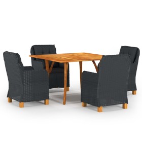 Juego de comedor para jardín de 5 piezas gris oscuro de vidaXL, Conjuntos de jardín - Ref: Foro24-3071980, Precio: 741,99 €, ...