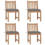 Garden chairs 4 units solid teak wood with cushions by vidaXL, Garden chairs - Ref: Foro24-3073104, Price: 418,68 €, Discount: %