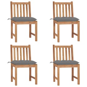 Garden chairs 4 units solid teak wood with cushions by vidaXL, Garden chairs - Ref: Foro24-3073104, Price: 418,25 €, Discount: %