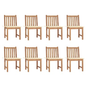 Garden chairs 8 units teak wood with cushions by vidaXL, Garden chairs - Ref: Foro24-3073144, Price: 805,51 €, Discount: %