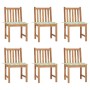 Garden chairs 6 units with solid teak wood cushions by vidaXL, Garden chairs - Ref: Foro24-3073127, Price: 578,50 €, Discount: %