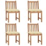 Garden chairs 4 units solid teak wood with cushions by vidaXL, Garden chairs - Ref: Foro24-3073105, Price: 418,68 €, Discount: %