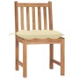 Garden chairs 4 units solid teak wood with cushions by vidaXL, Garden chairs - Ref: Foro24-3073105, Price: 418,68 €, Discount: %