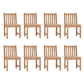 Garden chairs 8 units solid teak wood with cushions by vidaXL, Garden chairs - Ref: Foro24-3073145, Price: 843,18 €, Discount: %