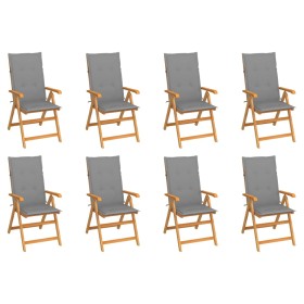 Reclining garden chairs with cushions 8 pcs solid teak by vidaXL, Garden chairs - Ref: Foro24-3072542, Price: 1,00 €, Discoun...