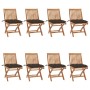 Folding garden chairs 8 pcs solid teak wood with cushions by vidaXL, Garden chairs - Ref: Foro24-3072884, Price: 732,13 €, Di...