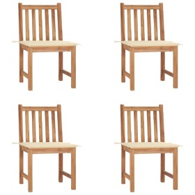 Garden chairs 4 units solid teak wood with cushions by vidaXL, Garden chairs - Ref: Foro24-3073090, Price: 404,99 €, Discount: %