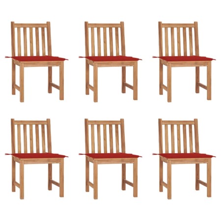 Garden chairs 6 units with solid teak wood cushions by vidaXL, Garden chairs - Ref: Foro24-3073121, Price: 599,95 €, Discount: %