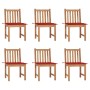 Garden chairs 6 units with solid teak wood cushions by vidaXL, Garden chairs - Ref: Foro24-3073121, Price: 599,95 €, Discount: %