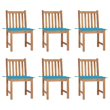 Garden chairs 6 units with solid teak wood cushions by vidaXL, Garden chairs - Ref: Foro24-3073119, Price: 599,78 €, Discount: %