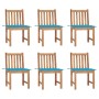 Garden chairs 6 units with solid teak wood cushions by vidaXL, Garden chairs - Ref: Foro24-3073119, Price: 599,78 €, Discount: %