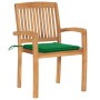 Stackable garden chairs 4 pcs teak wood with cushions by vidaXL, Garden chairs - Ref: Foro24-3073215, Price: 473,92 €, Discou...