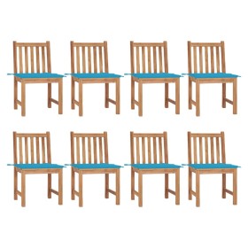 Garden chairs 8 units teak wood with cushions by vidaXL, Garden chairs - Ref: Foro24-3073146, Price: 800,61 €, Discount: %