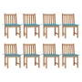 Garden chairs 8 units teak wood with cushions by vidaXL, Garden chairs - Ref: Foro24-3073146, Price: 799,74 €, Discount: %