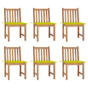 Garden chairs 6 units with solid teak wood cushions by vidaXL, Garden chairs - Ref: Foro24-3073126, Price: 653,29 €, Discount: %