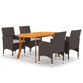 Brown 5-Piece Garden Dining Set by vidaXL, Garden sets - Ref: Foro24-3071986, Price: 452,99 €, Discount: %