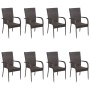 9-piece brown rattan garden dining furniture set by vidaXL, Garden sets - Ref: Foro24-3072504, Price: 689,22 €, Discount: %