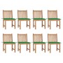 Garden chairs 8 units teak wood with cushions by vidaXL, Garden chairs - Ref: Foro24-3073147, Price: 802,31 €, Discount: %