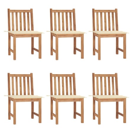 Garden chairs 6 units with solid teak wood cushions by vidaXL, Garden chairs - Ref: Foro24-3073117, Price: 599,16 €, Discount: %