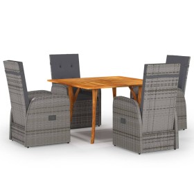 Juego de comedor para jardín 5 piezas gris de vidaXL, Conjuntos de jardín - Ref: Foro24-3071958, Precio: 868,48 €, Descuento: %