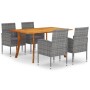 Juego de comedor de jardín 5 piezas gris antracita de vidaXL, Conjuntos de jardín - Ref: Foro24-3072161, Precio: 516,17 €, De...