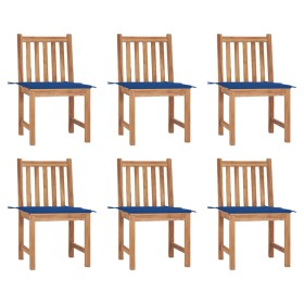 Garden chairs 6 units with solid teak wood cushions by vidaXL, Garden chairs - Ref: Foro24-3073125, Price: 624,78 €, Discount: %