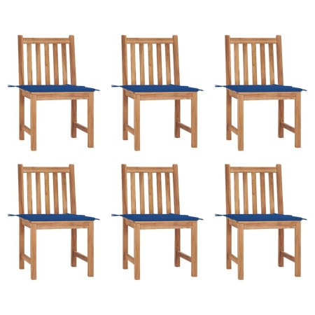 Garden chairs 6 units with solid teak wood cushions by vidaXL, Garden chairs - Ref: Foro24-3073125, Price: 624,78 €, Discount: %