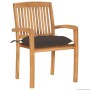 Stackable garden chairs 6 pcs teak wood with cushions by vidaXL, Garden chairs - Ref: Foro24-3073275, Price: 724,92 €, Discou...