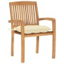 Stackable garden chairs 6 pcs teak wood with cushions by vidaXL, Garden chairs - Ref: Foro24-3073269, Price: 701,99 €, Discou...