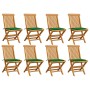 Garden chairs 8 pcs solid teak wood with green cushions by vidaXL, Garden chairs - Ref: Foro24-3072922, Price: 528,53 €, Disc...