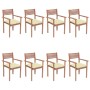 Stackable garden chairs 8 units teak wood with cushions by vidaXL, Garden chairs - Ref: Foro24-3072617, Price: 661,99 €, Disc...