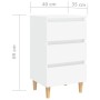 Bedside table with white solid wood legs 40x35x69 cm by vidaXL, Nightstands - Ref: Foro24-805887, Price: 66,17 €, Discount: %