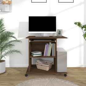 Smoked oak plywood desktop 80x50x75 cm by vidaXL, Desks - Ref: Foro24-815545, Price: 81,59 €, Discount: %